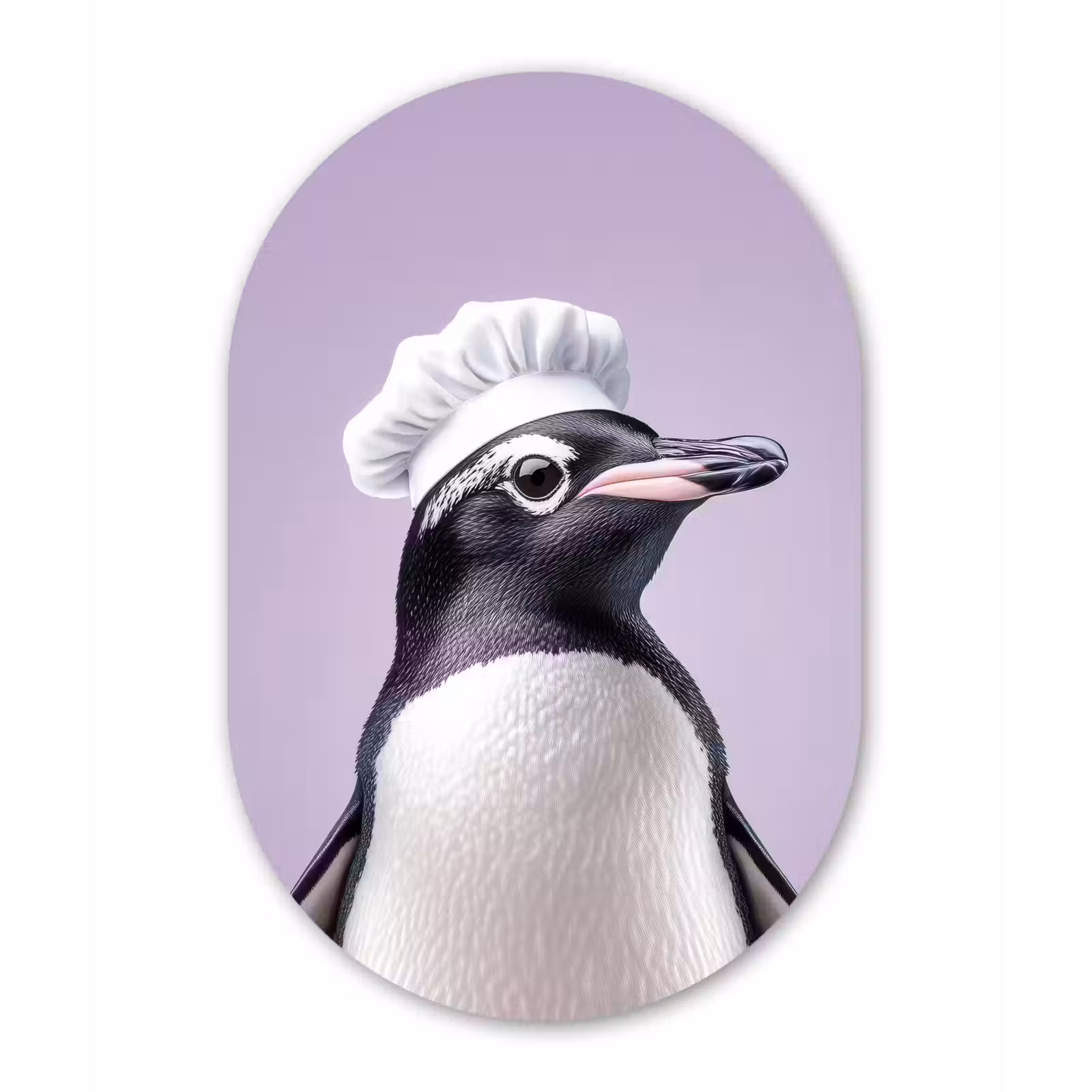 Muurovaal - Glas - Pinguïn - Koksmuts - Lief - Paars — 1
