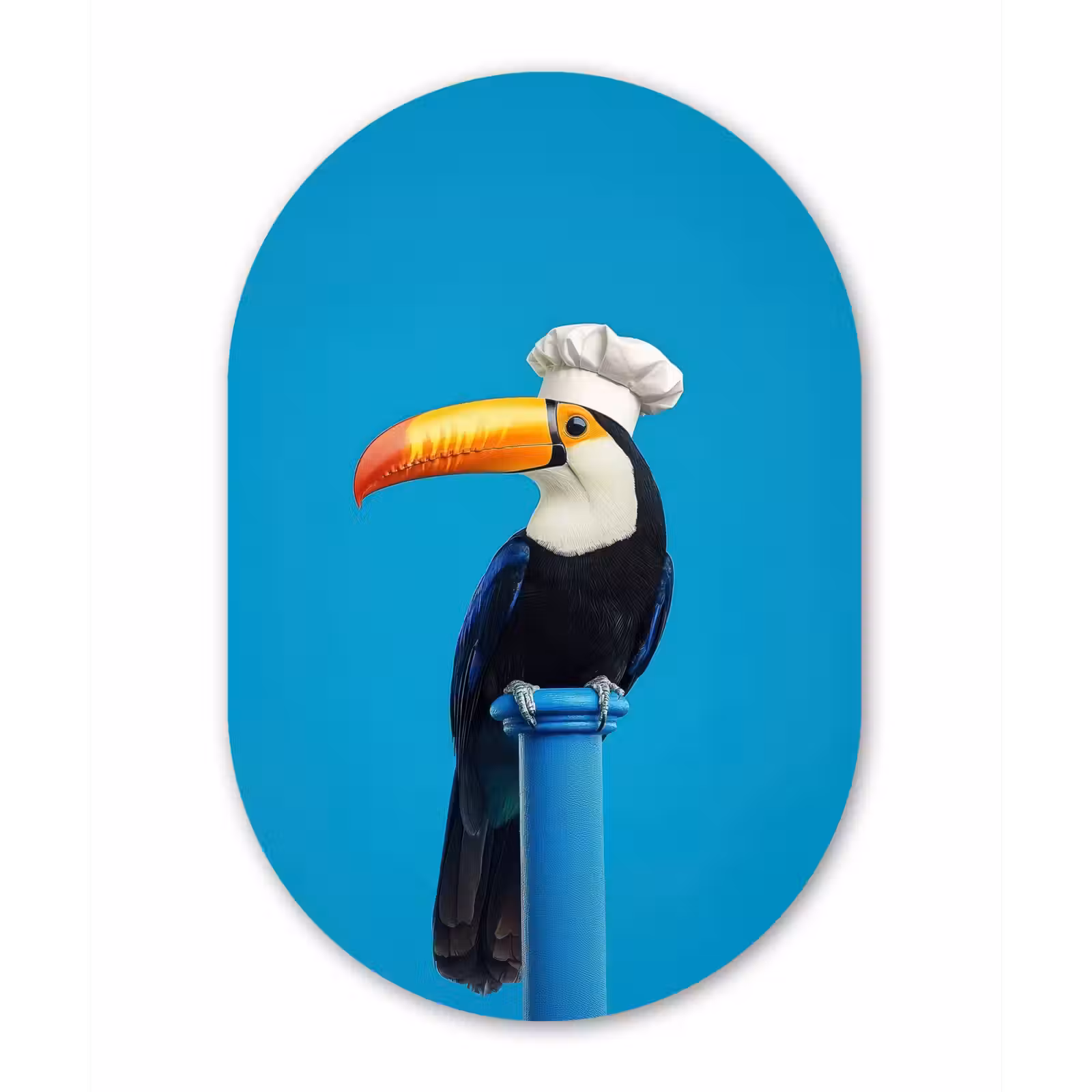 Muurovaal - Glas - Tucan - Sokkel - Vogel - Koksmuts — 1