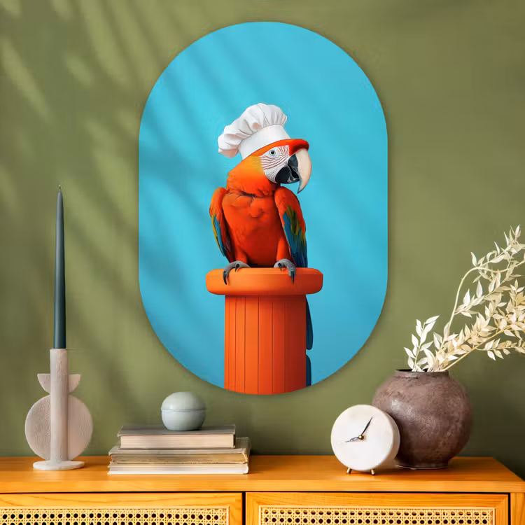 Muurovaal - Glas - Ara - Koksmuts - Sokkel - Grappig — 2