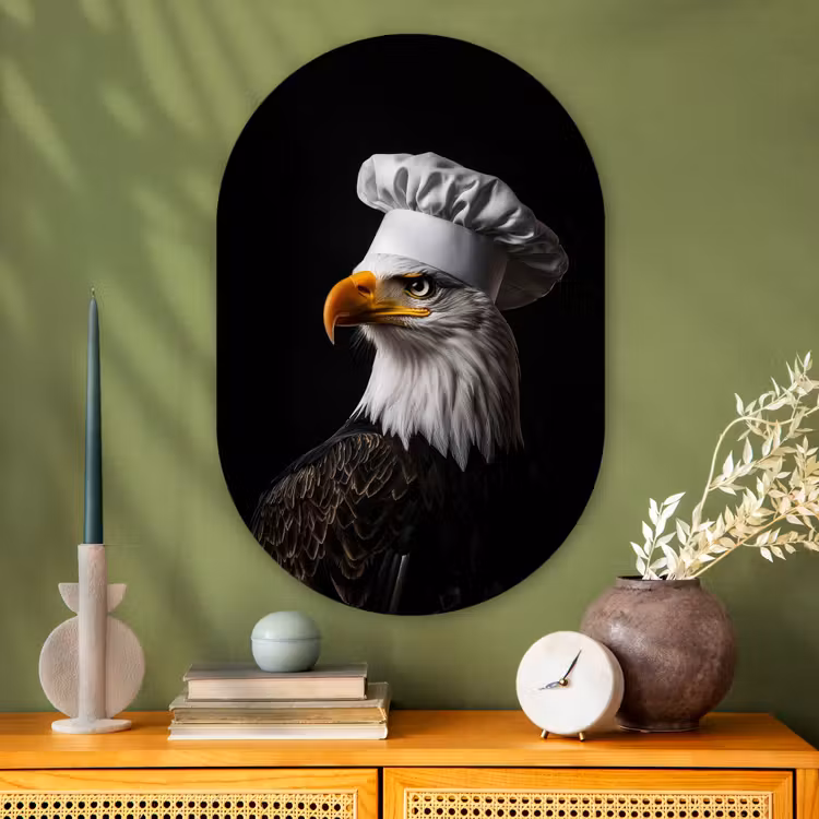 Muurovaal - Glas - Arend -Amerika - Koksmuts - Vogel - Stoer — 2