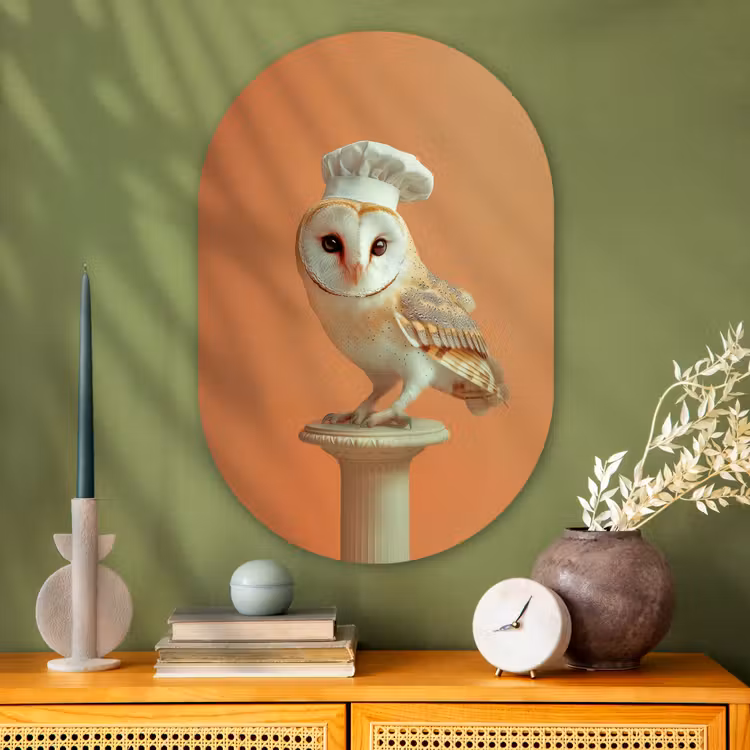 Muurovaal - Glas - Kerkuil - Koksmuts - Oranje - Vogel — 2