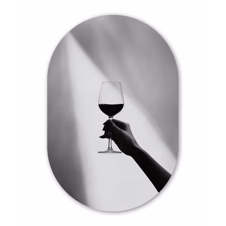 Muurovaal - Glas - Lichtinval - Wijn - Rood - Glas — 1