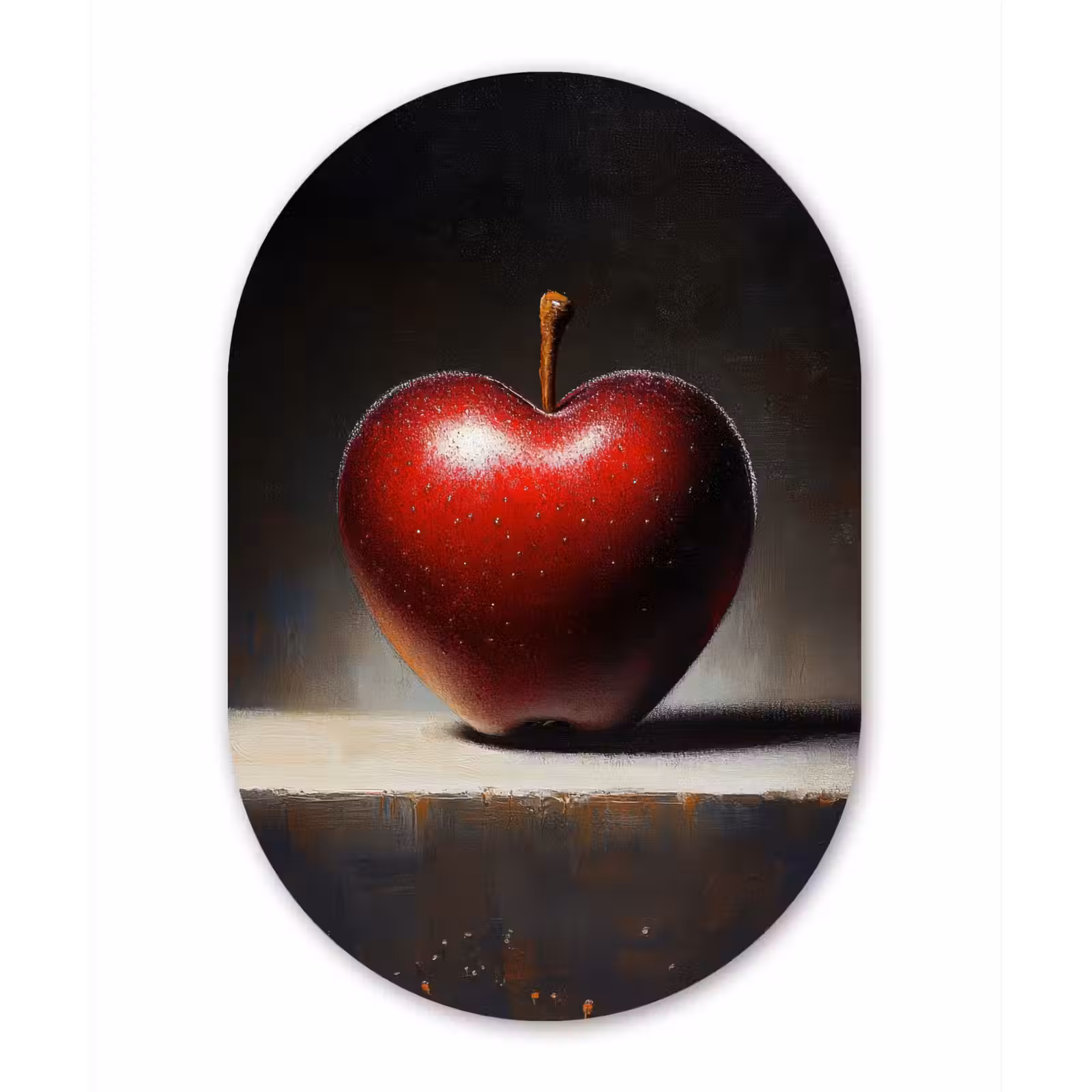Muurovaal - Glas - Apple - Hart - Rood — 1