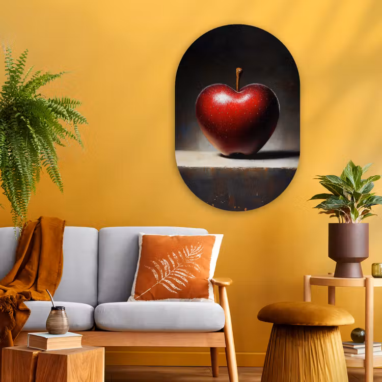 Muurovaal - Glas - Apple - Hart - Rood — 3