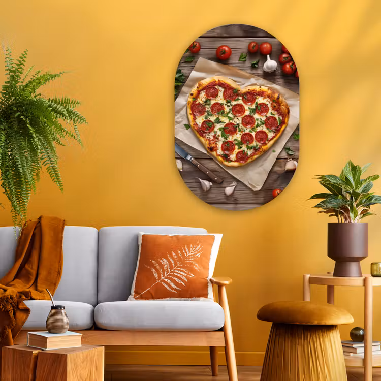 Muurovaal - Glas - Pizza - Hart - Pepperoni - Tomaat — 3