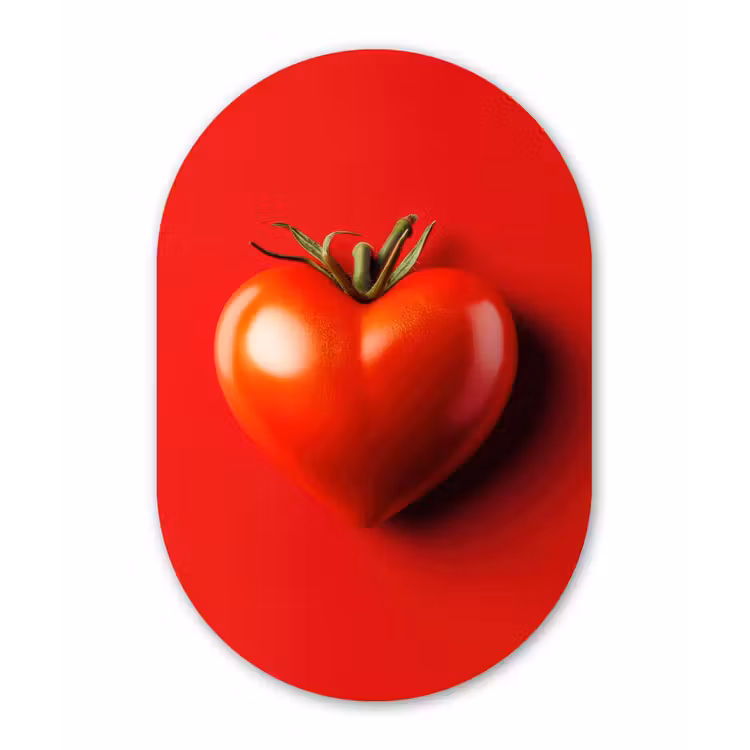 Muurovaal - Glas - Tomaat - Rood - Hart — 1