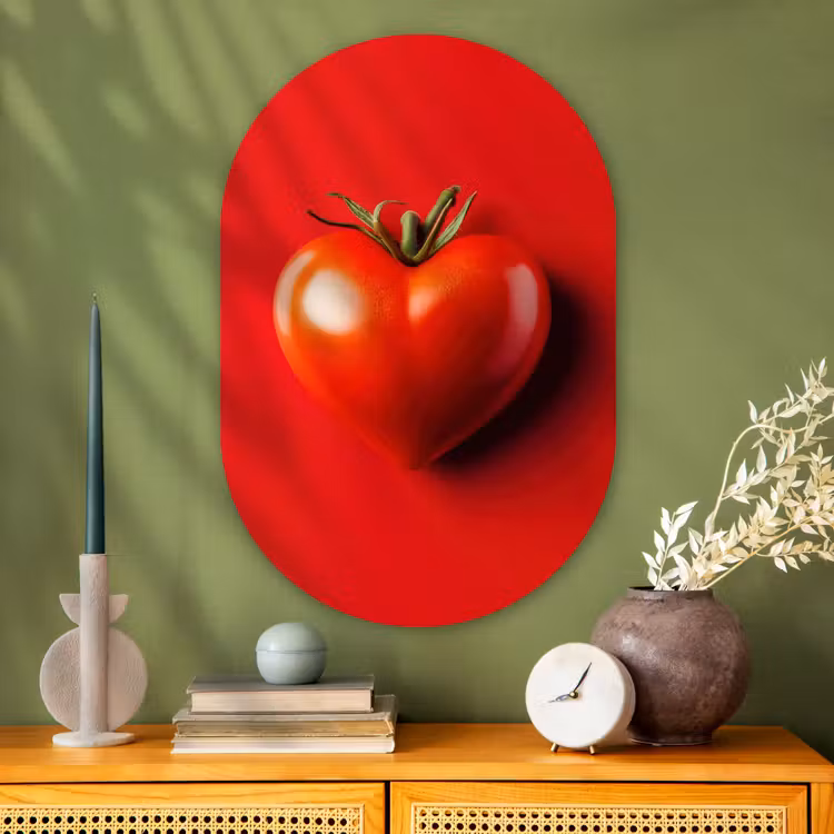 Muurovaal - Glas - Tomaat - Rood - Hart — 2