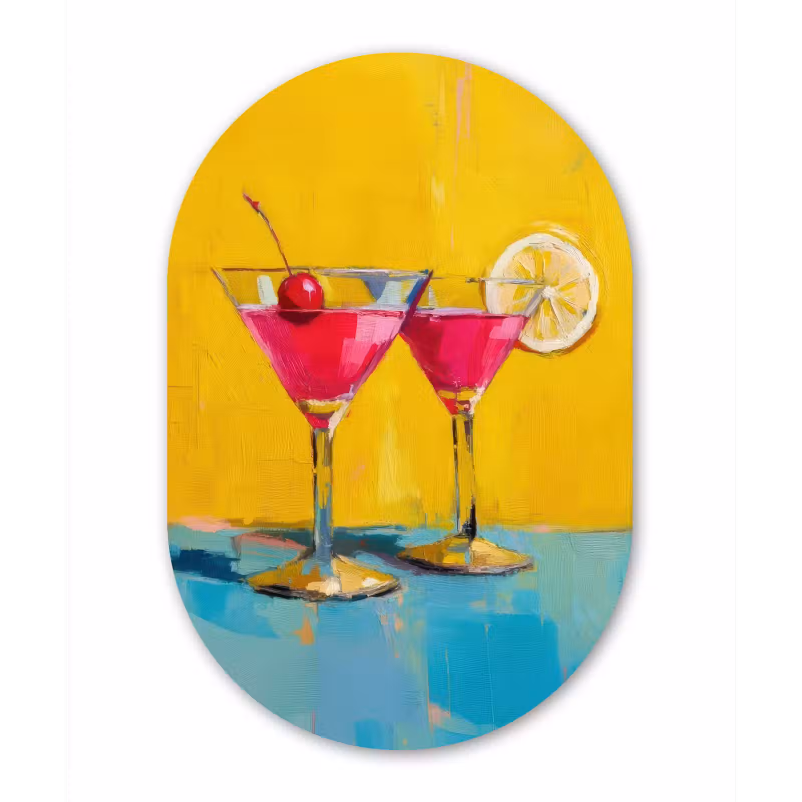 Muurovaal - Glas - Glazen - Cocktail - Citroen - Kers — 1