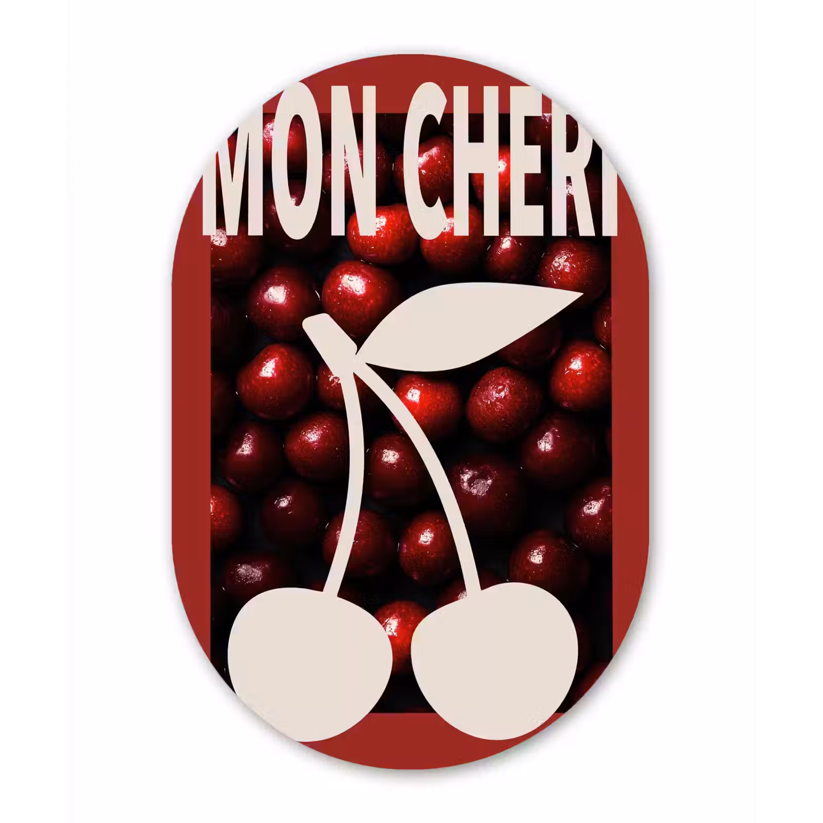 Muurovaal - Glas - Kersen - Illustratie - Rood — 1