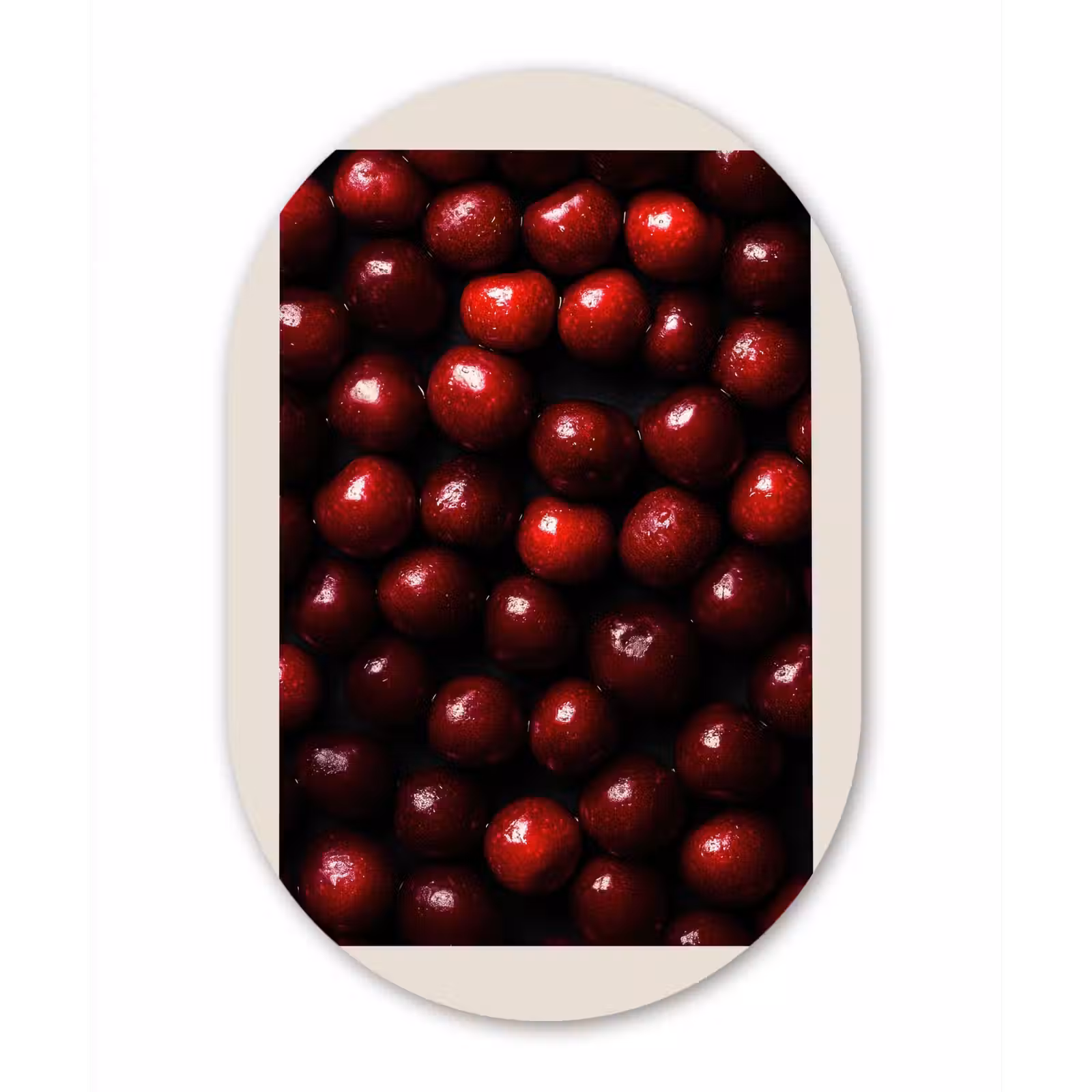 Muurovaal - Glas - Kersen - Rood — 1