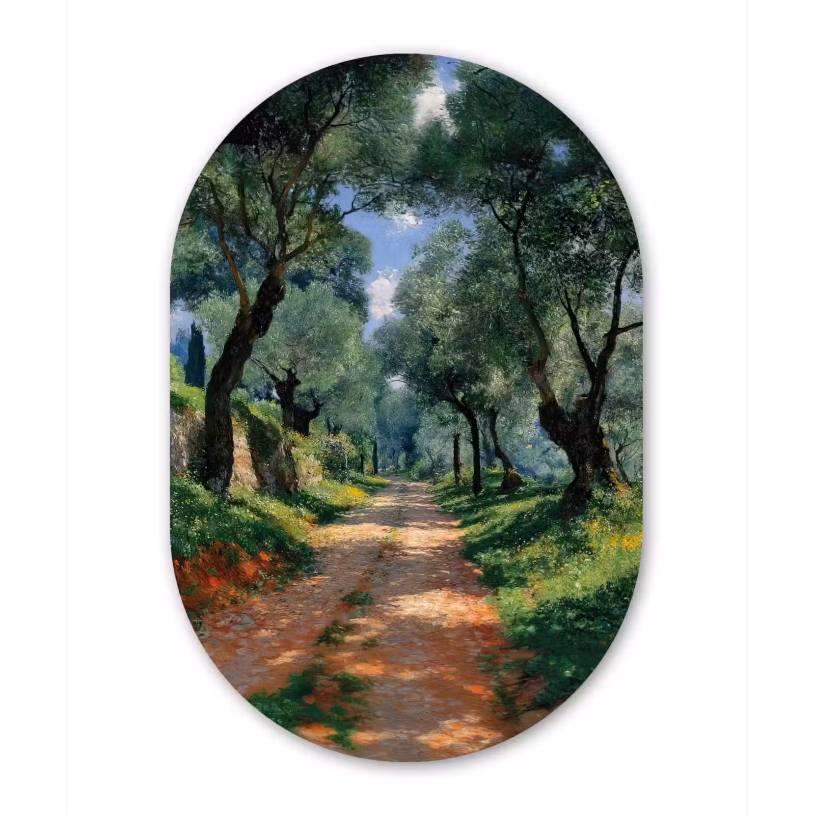 Muurovaal - Glas - Pad - Bomen - Schaduw - — 1
