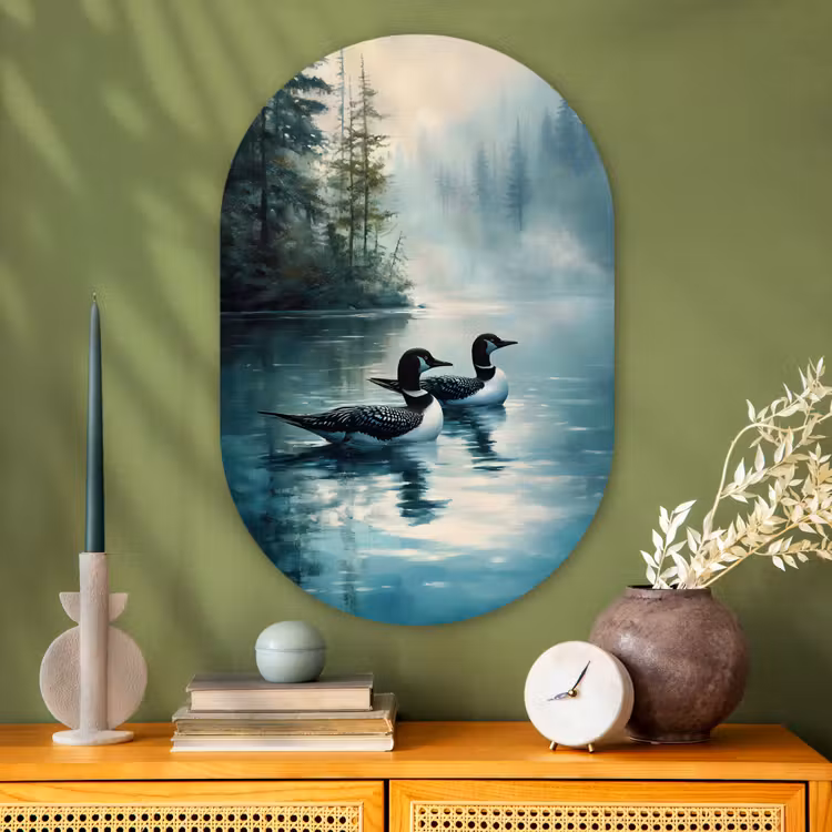 Muurovaal - Glas - Bos - Water - Eenden - Mistig — 2