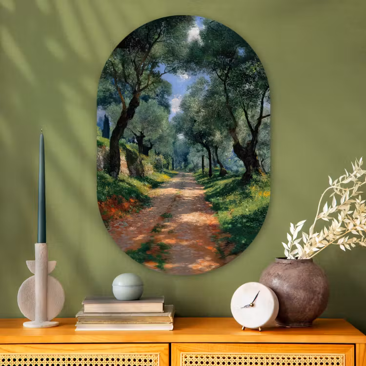 Muurovaal - Glas - Pad - Bomen - Schaduw - — 2