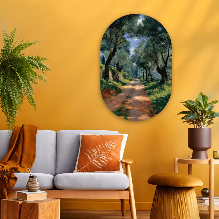 Muurovaal - Glas - Pad - Bomen - Schaduw - — 3