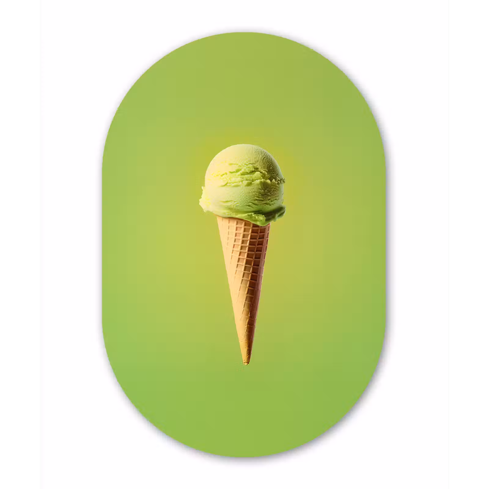 Muurovaal - Glas - Hoorntje - Schepijs - Groen — 1
