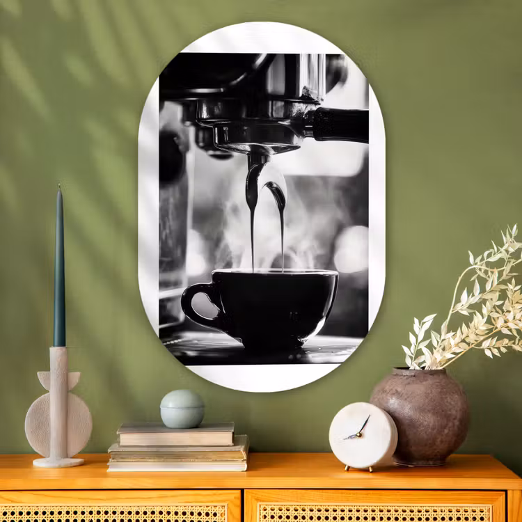 Muurovaal - Glas - Coffee - Espresso - Koffiemachine - Kop — 2