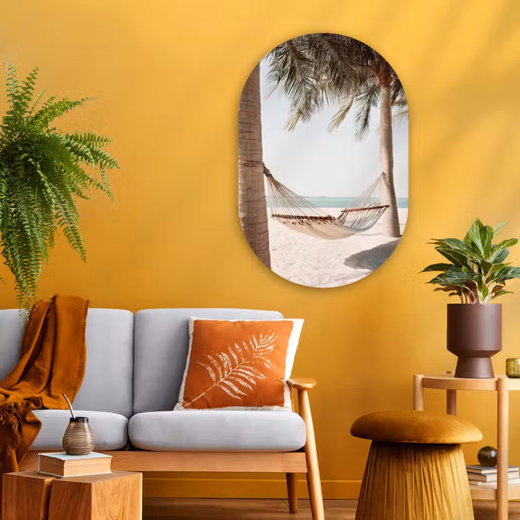 Muurovaal - Glas - Hangmat - Palmbomen - Strand - Zee — 3