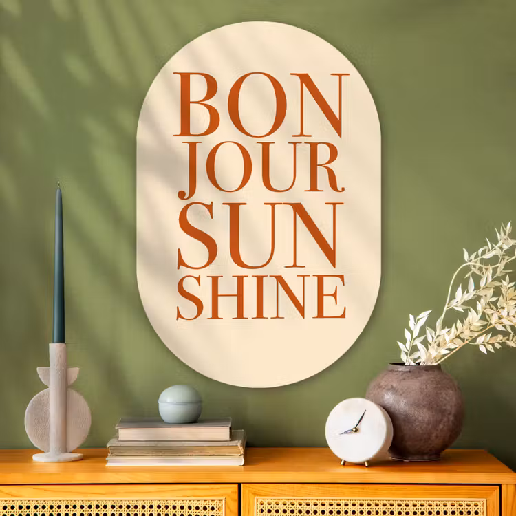 Muurovaal - Glas - Oranje - Quote - Sun — 2
