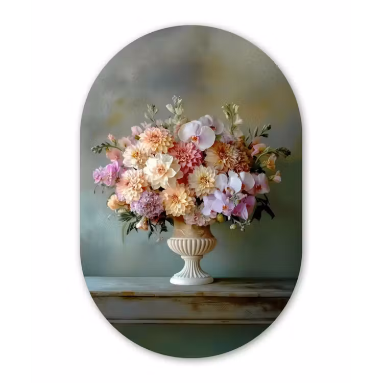 Muurovaal - Glas - Orchidee - Boeket - Vaas - Bloemen — 1
