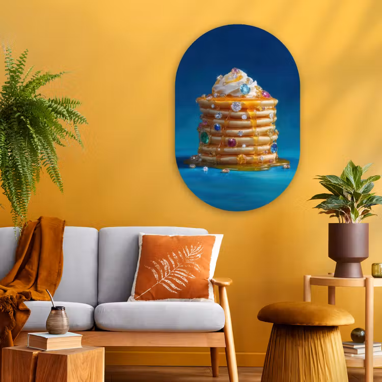 Muurovaal - Glas - Pannenkoeken - Steentjes - Glitter - Slagroom — 3