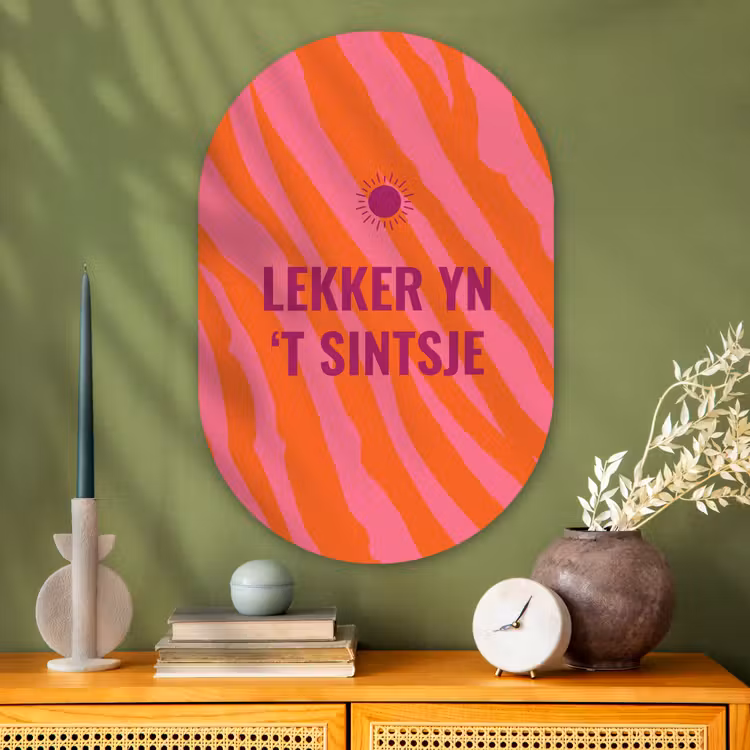 Muurovaal - Glas - Quote - Zomer - Roze — 2