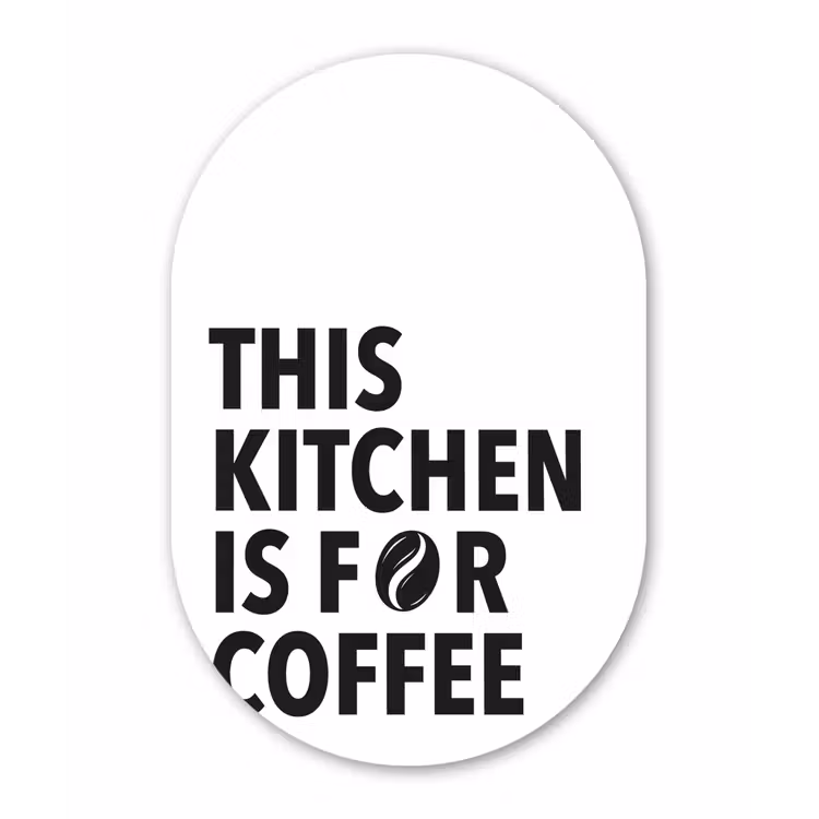 Muurovaal - Glas - Quotes - Koffie - Bonen - Modern — 1