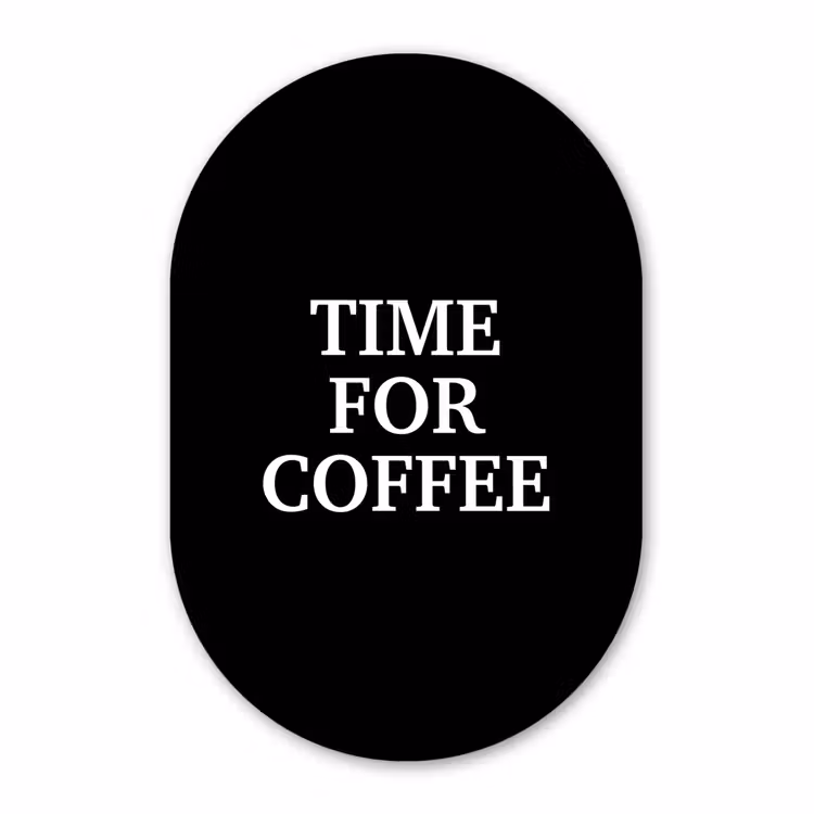 Muurovaal - Glas - Quotes - Letters - Koffie - Zwart — 1