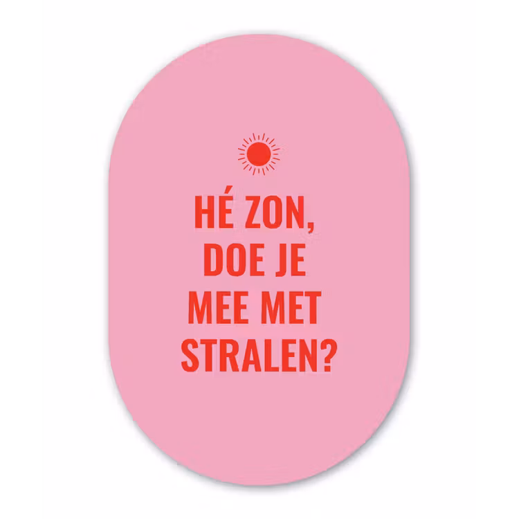 Muurovaal - Glas - Roze - Zon - Quote — 1