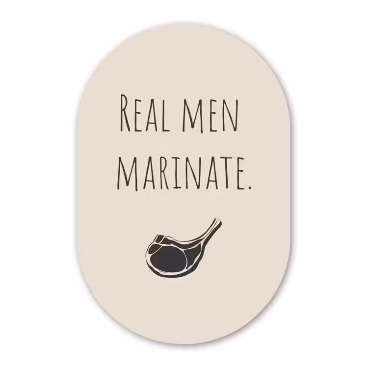 Muurovaal - Glas - Vlees - Minimalistisch - Beige - Quote — 1