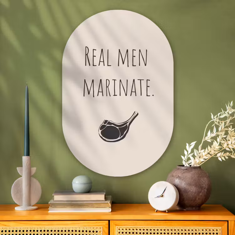 Muurovaal - Glas - Vlees - Minimalistisch - Beige - Quote — 2