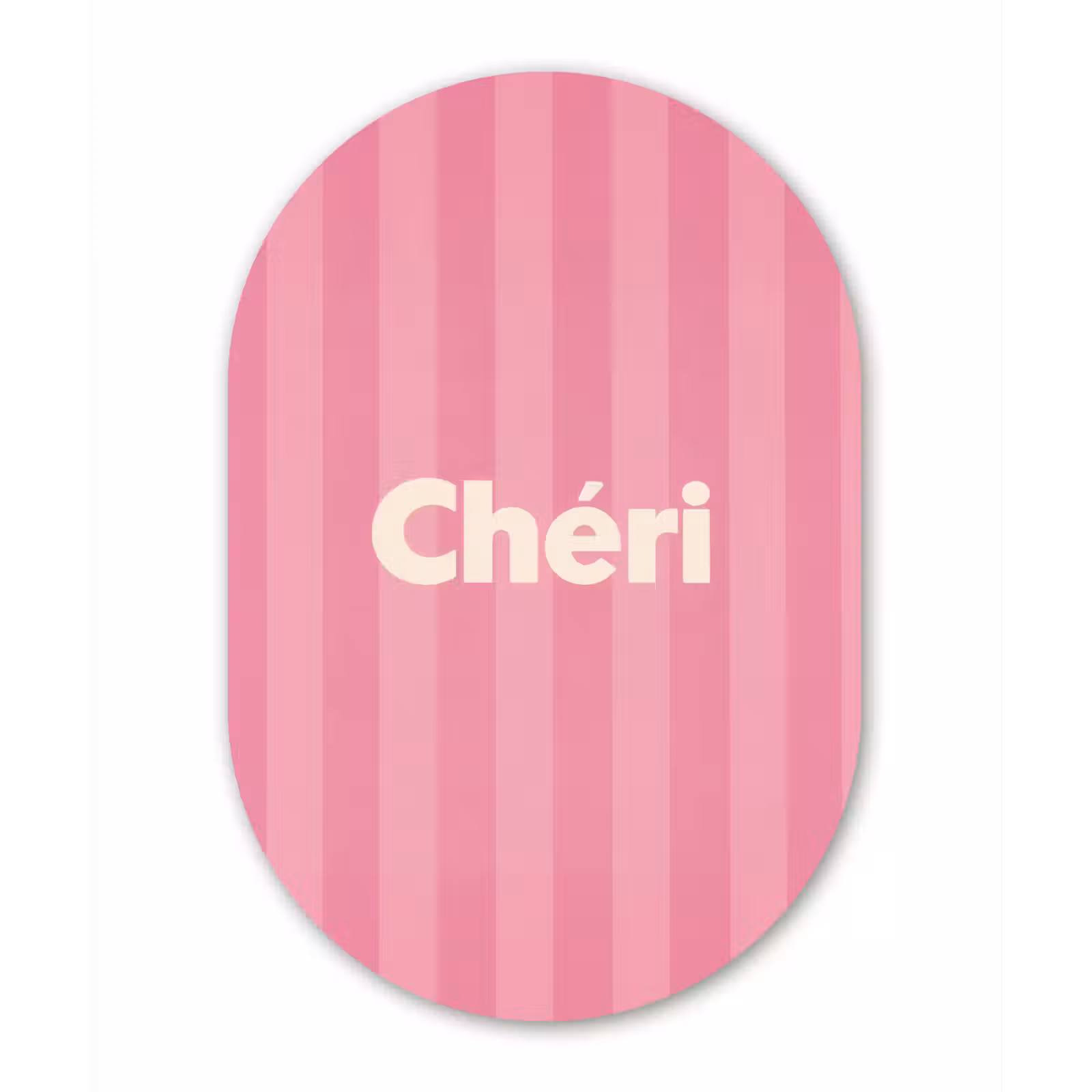 Muurovaal - Glas - Gestreept - Roze - Chéri — 1