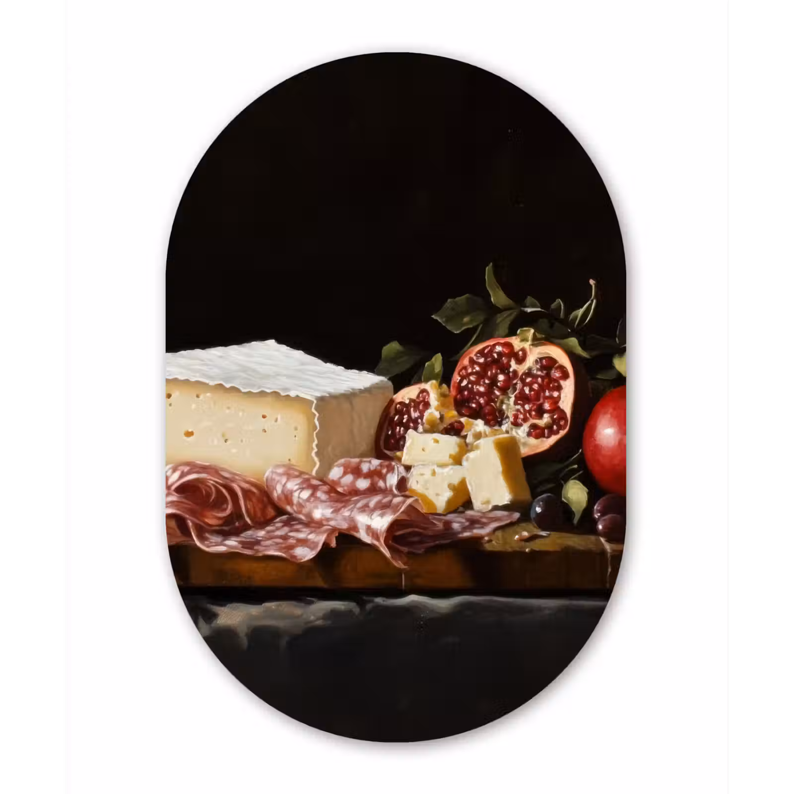 Muurovaal - Glas - Stilleven - Vintage - Borrelplank — 1