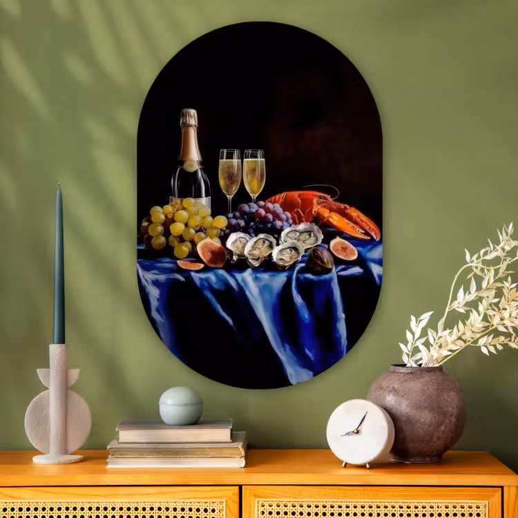 Muurovaal - Glas - Champagne - Luxe - Oesters — 2