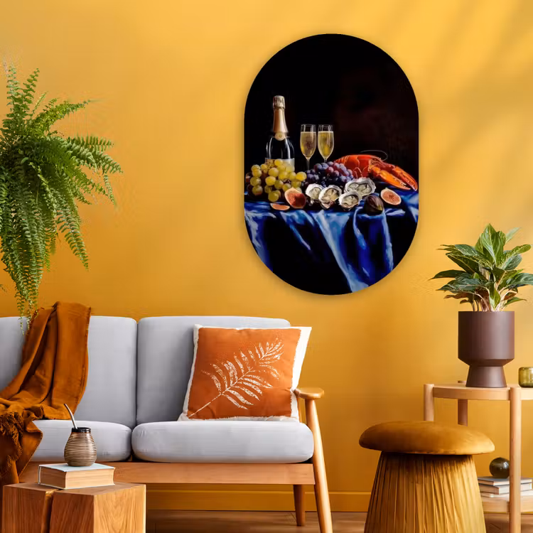Muurovaal - Glas - Champagne - Luxe - Oesters — 3