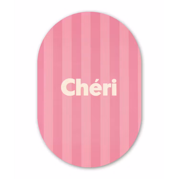 Muurovaal - Glas - Gestreept - Roze - Chéri — 1
