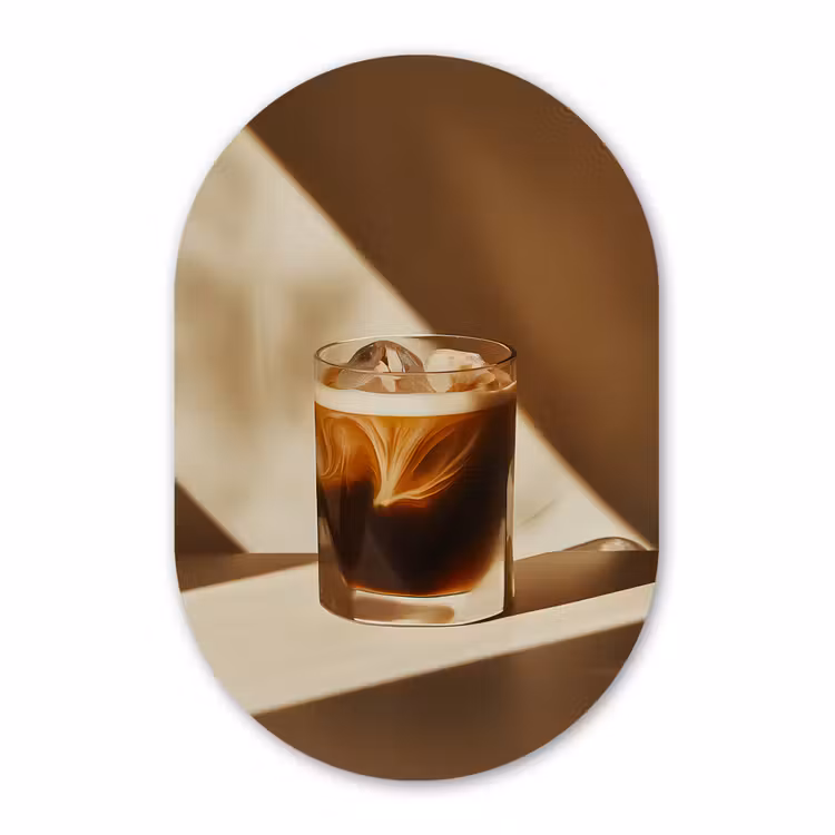 Muurovaal - Glas - Glas - Ijskoffie - Schaduw - Bruin — 1