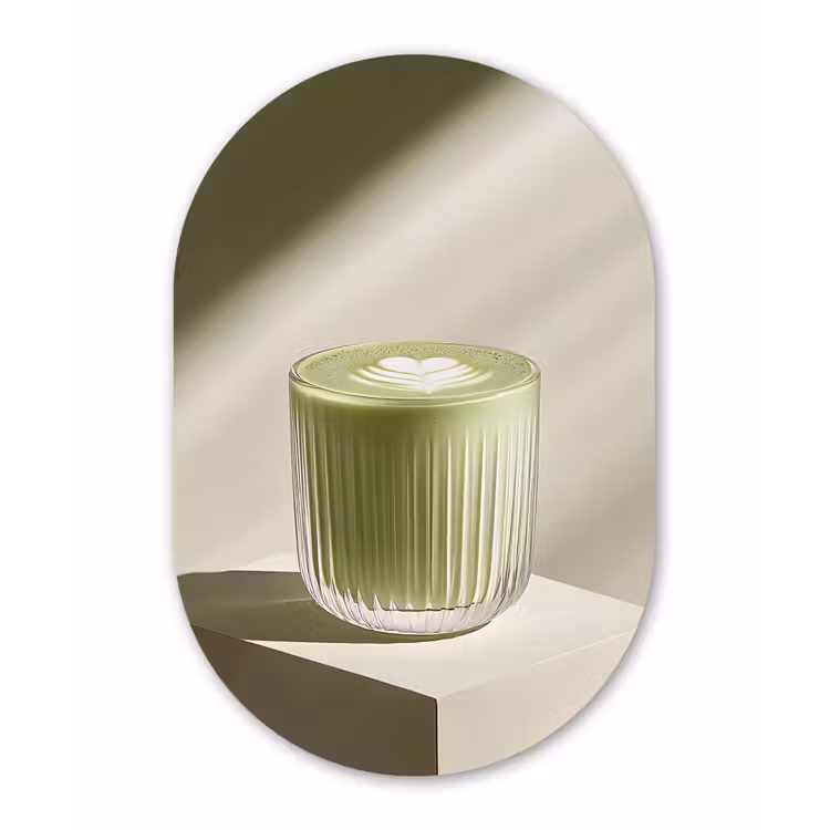 Muurovaal - Glas - Matcha - Glas - Groen - Minimalistisch — 1