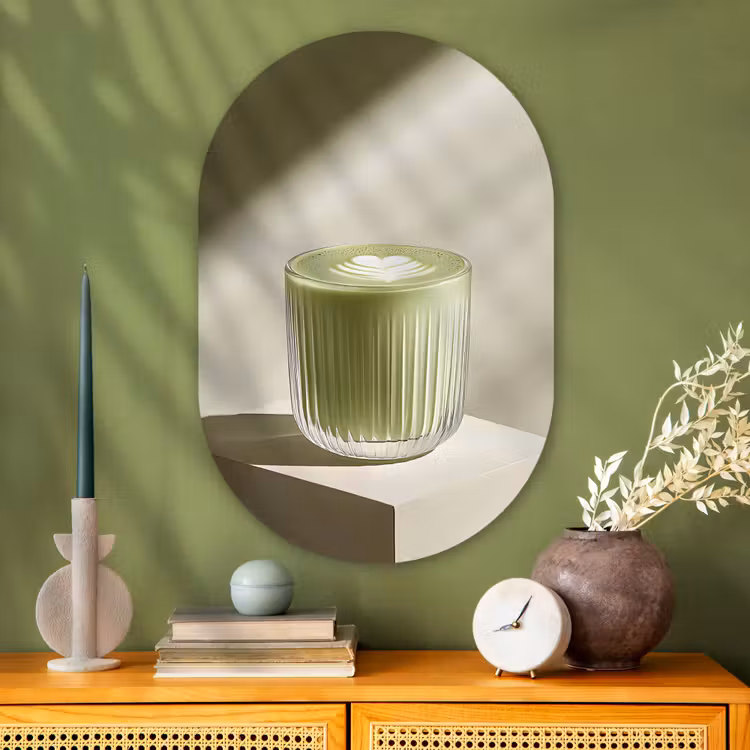 Muurovaal - Glas - Matcha - Glas - Groen - Minimalistisch — 2