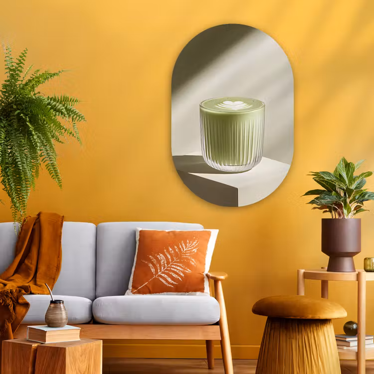 Muurovaal - Glas - Matcha - Glas - Groen - Minimalistisch — 3