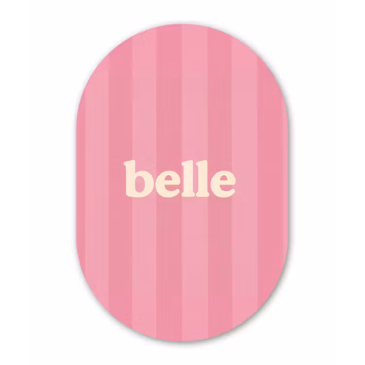 Muurovaal - Glas - Roze - Gestreept - Belle — 1