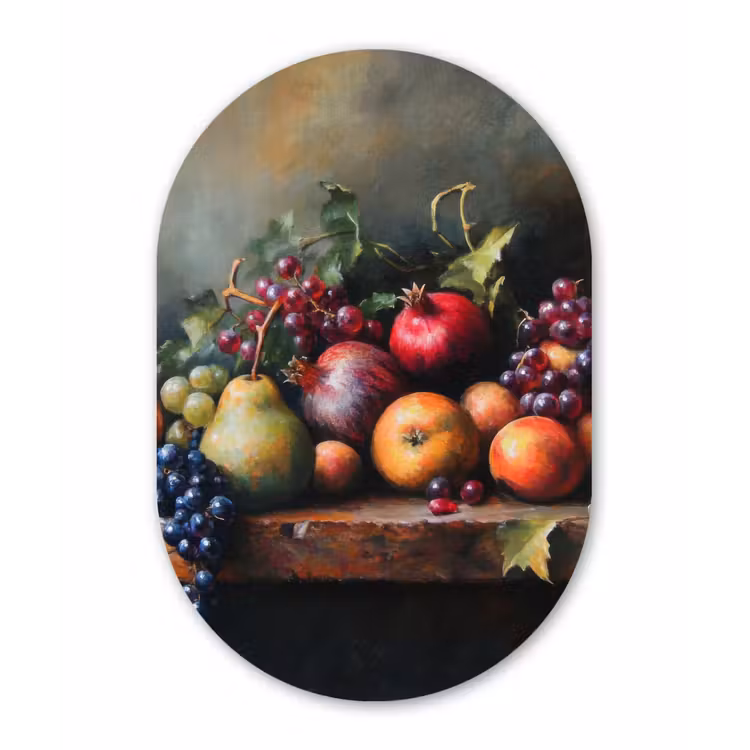 Muurovaal - Glas - Rustiek - Stilleven - Fruit — 1