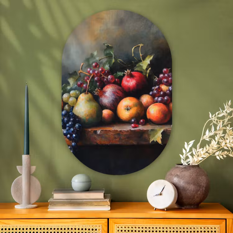 Muurovaal - Glas - Rustiek - Stilleven - Fruit — 2