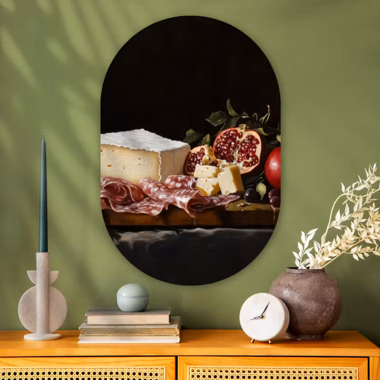 Muurovaal - Glas - Stilleven - Vintage - Borrelplank — 2