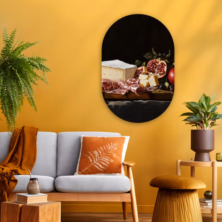 Muurovaal - Glas - Stilleven - Vintage - Borrelplank — 3