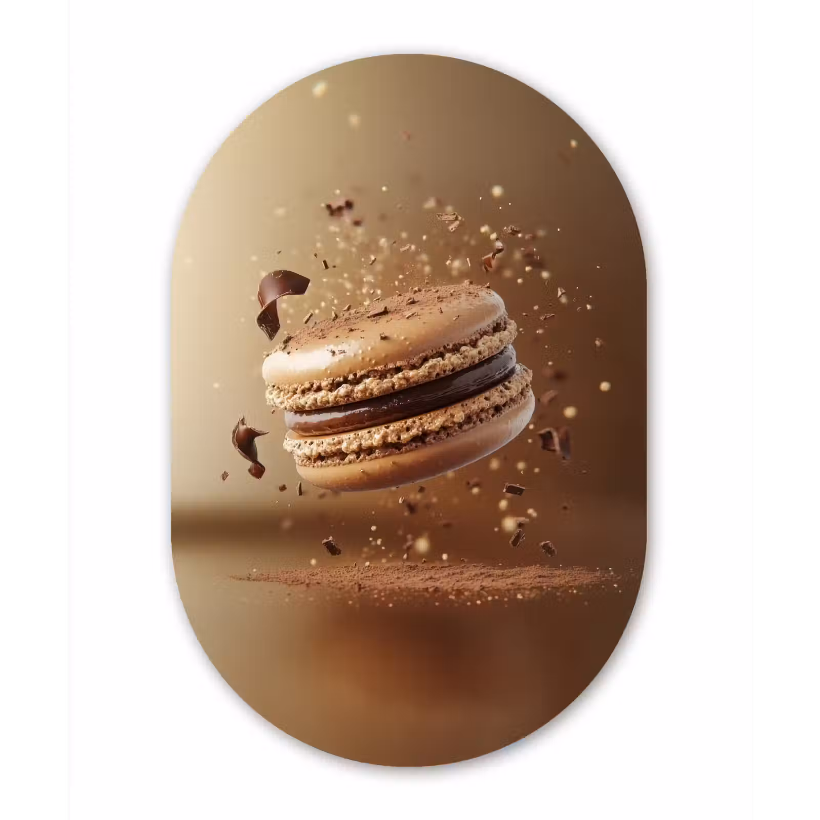 Muurovaal - Glas - Chocolade - Macarons - Eten - Snoep — 1