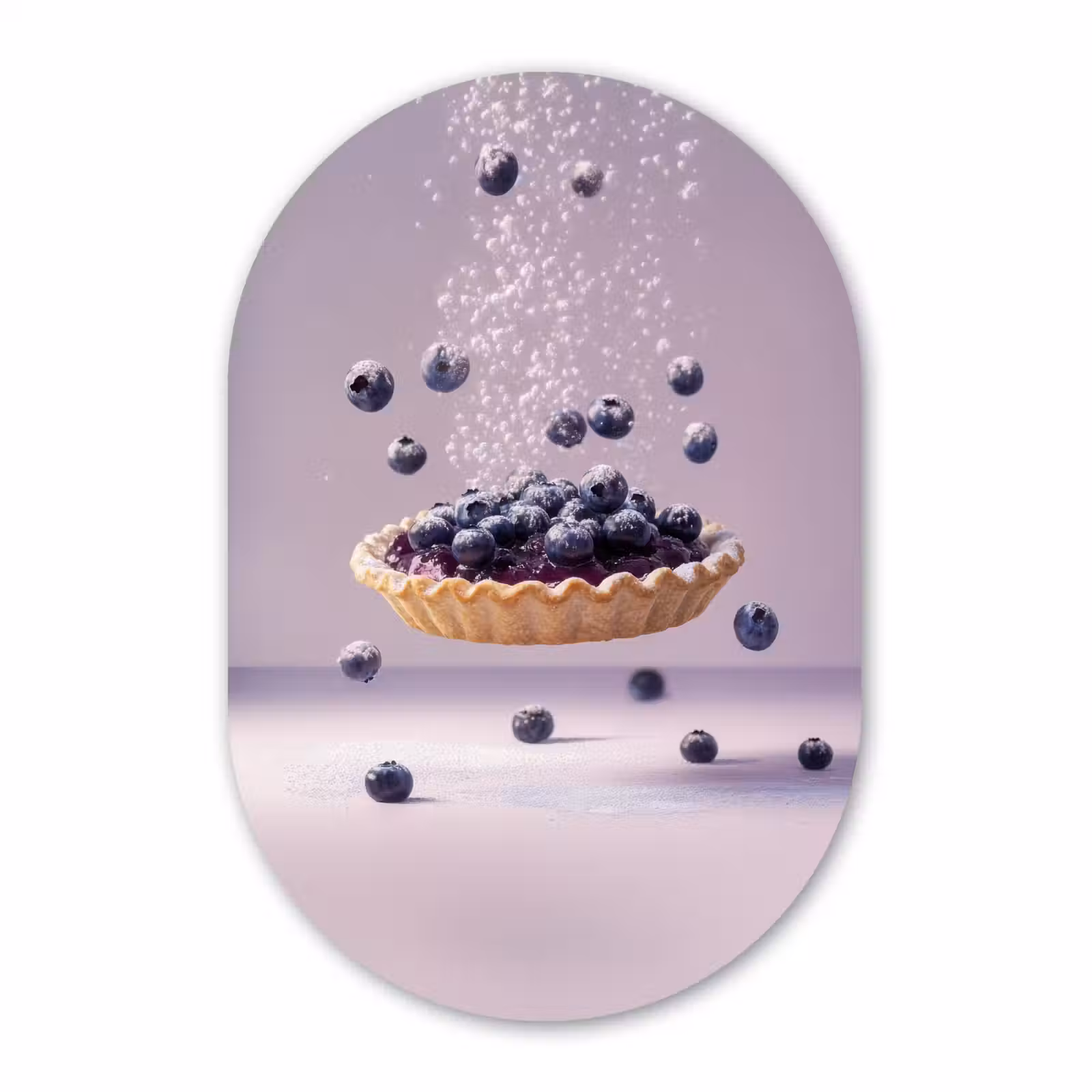 Muurovaal - Glas - Eten - Taart - Bessen - Blauw — 1