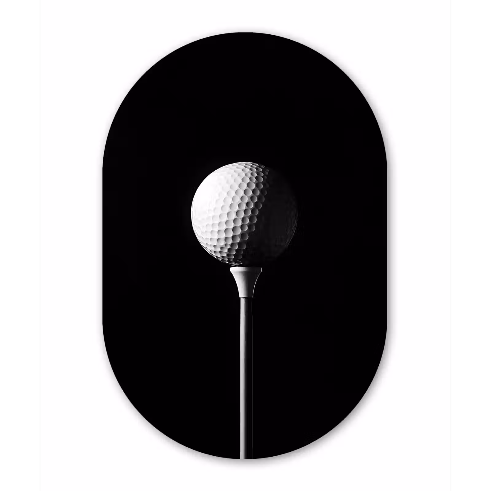 Muurovaal - Glas - Golfbal - Minimalistisch - Wit — 1