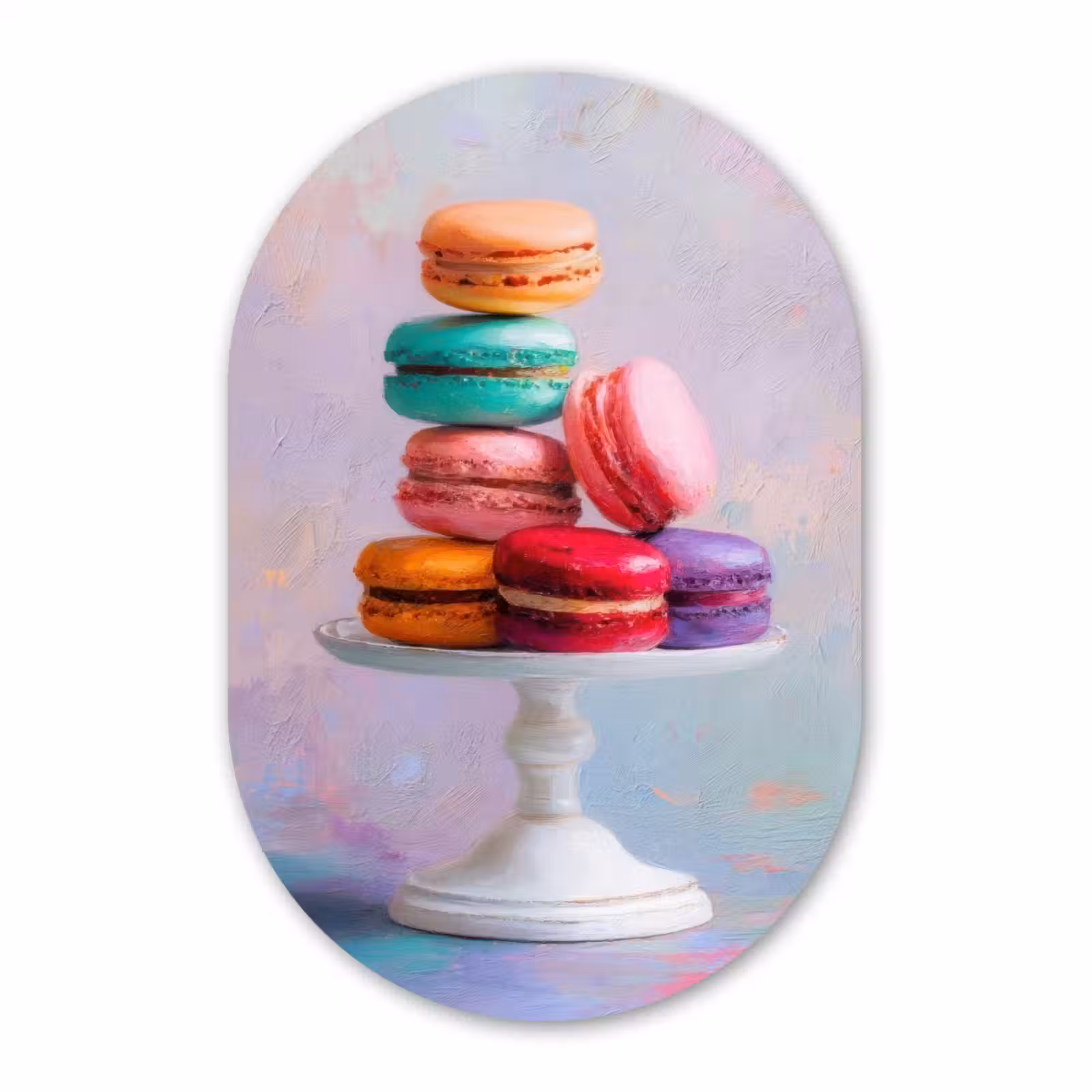 Muurovaal - Glas - Macarons - Schaal - Pastel - Kleurrijk — 1