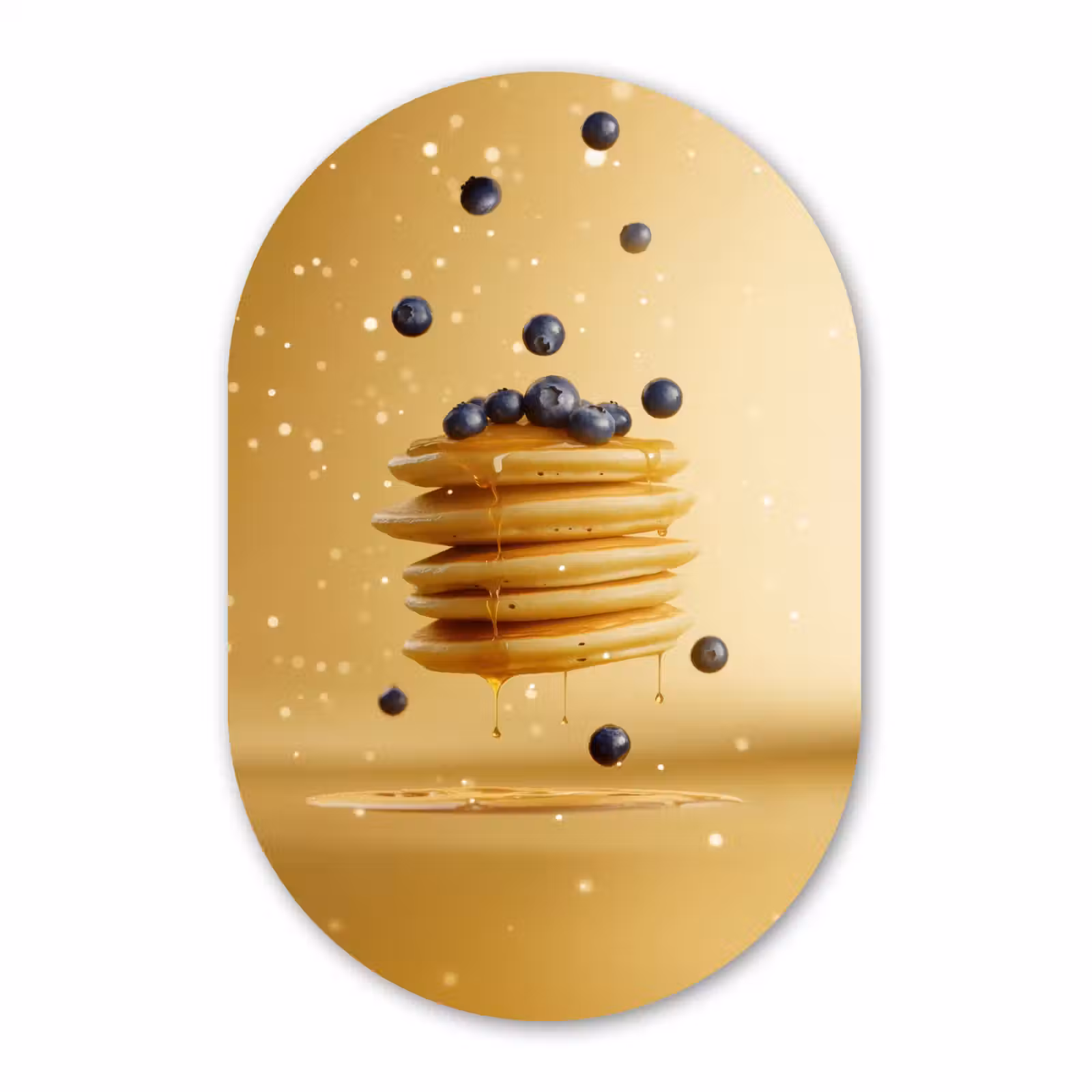 Muurovaal - Glas - Pannenkoeken - Eten - Honing - Geel — 1