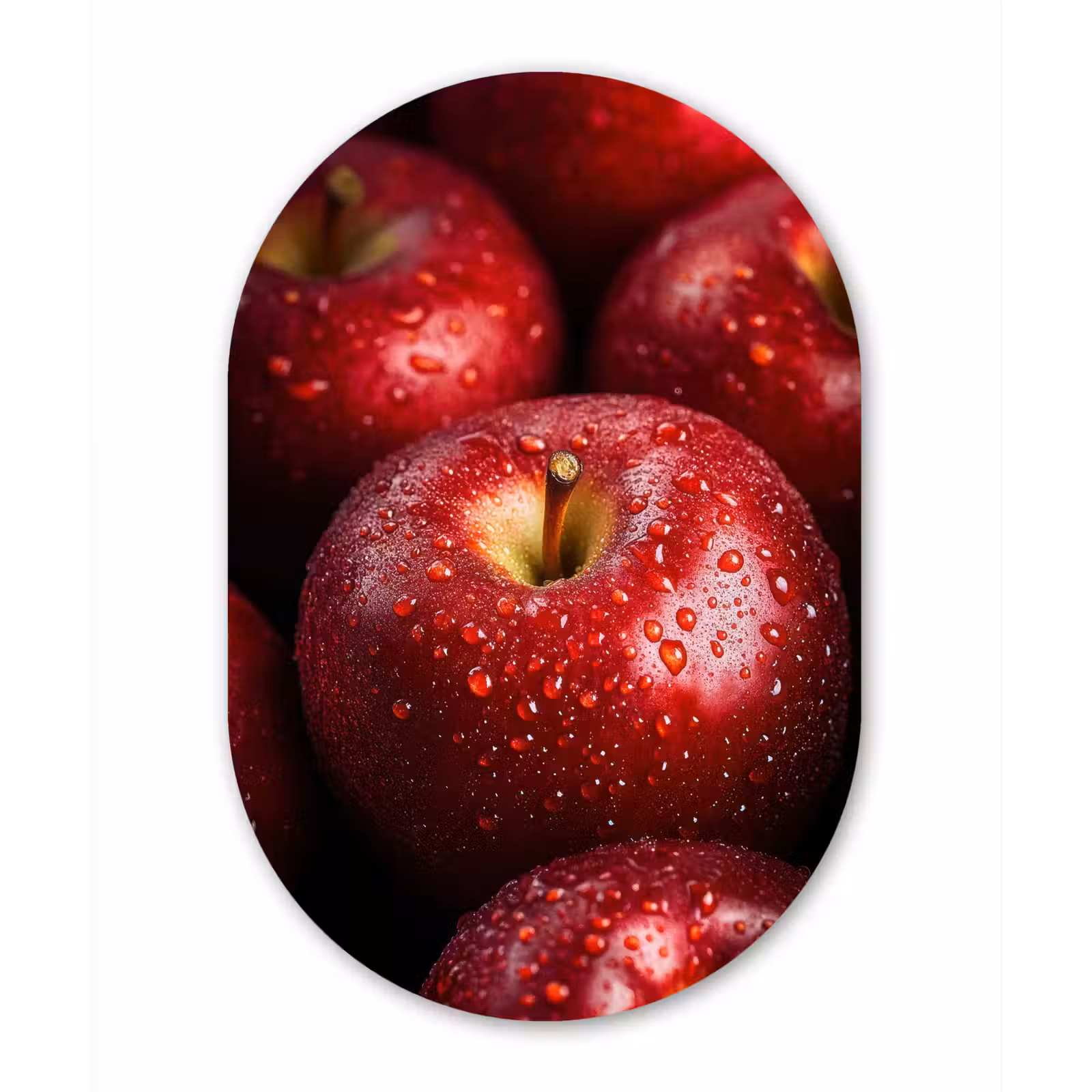 Muurovaal - Glas - Rood - Appels - Fruit — 1